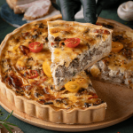 Кіш з беконом та грибами