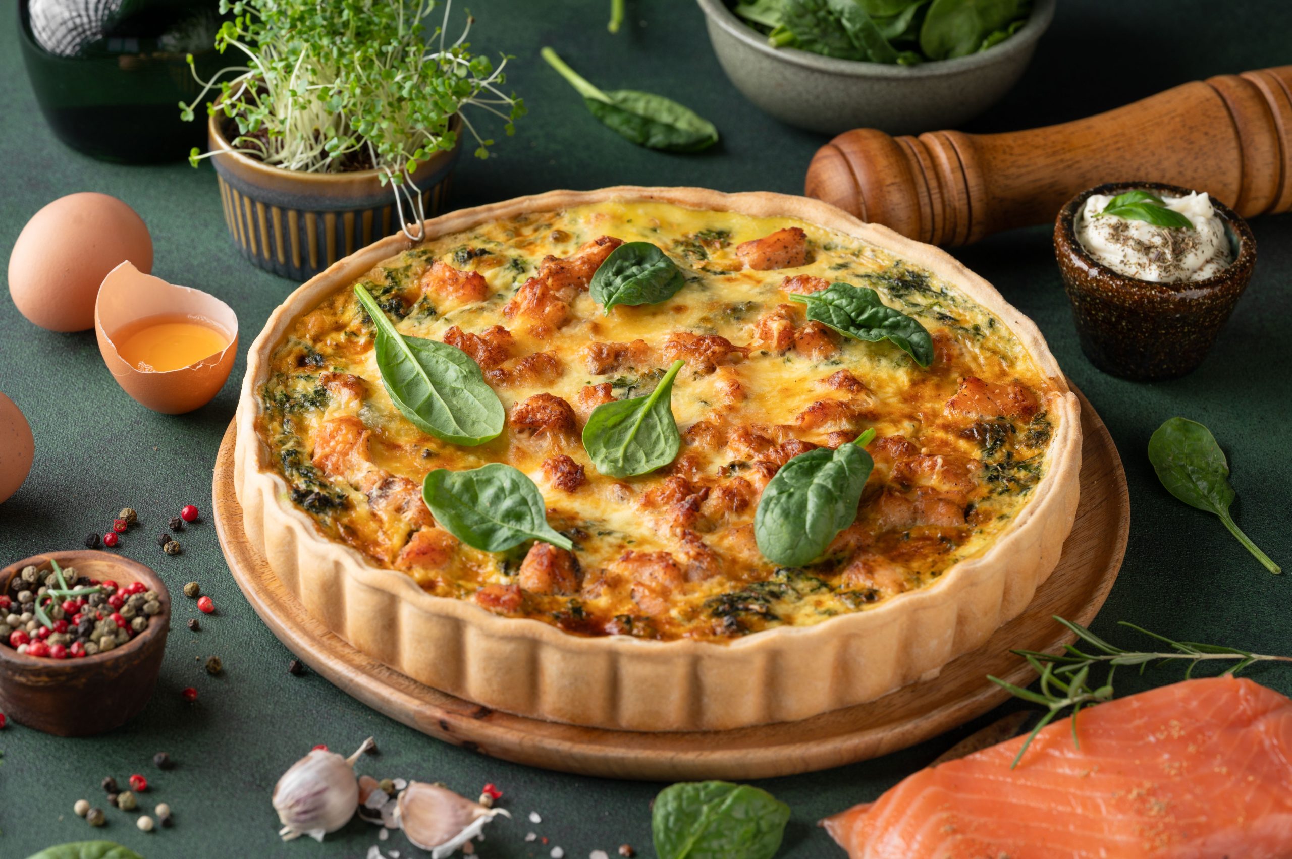 Лосось шпинат